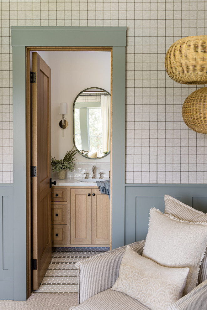 Example of a transitional nursery design in Orange County