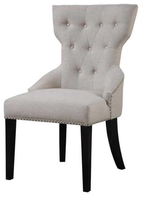 Coaster Button Tufted Back Chair With Nail Head Trim Transitional Dining Chairs By Homesquare Houzz