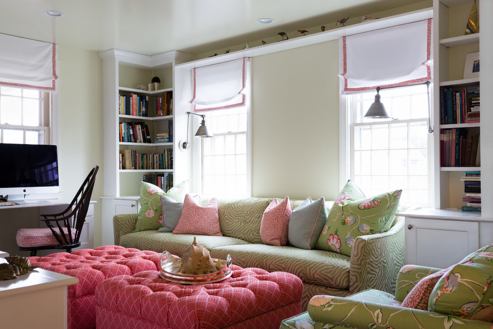 Example of a beach style home design design in Boston