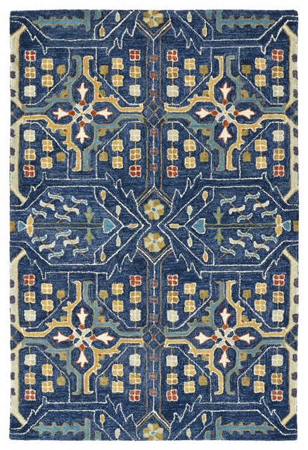 Kaleen Brooklyn Collection Rug, Navy, 2'x3' - Mediterranean - Area Rugs ...