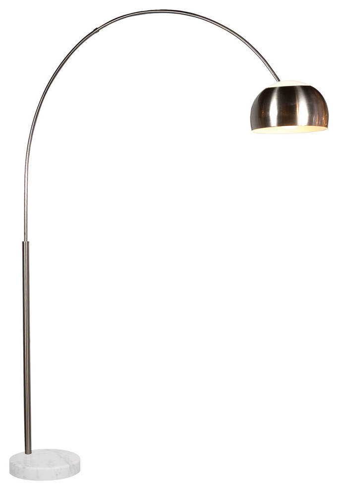 Floor Lamp 1Light Bulb Fixture With Satin Nickel Tone Finish, A19, 79