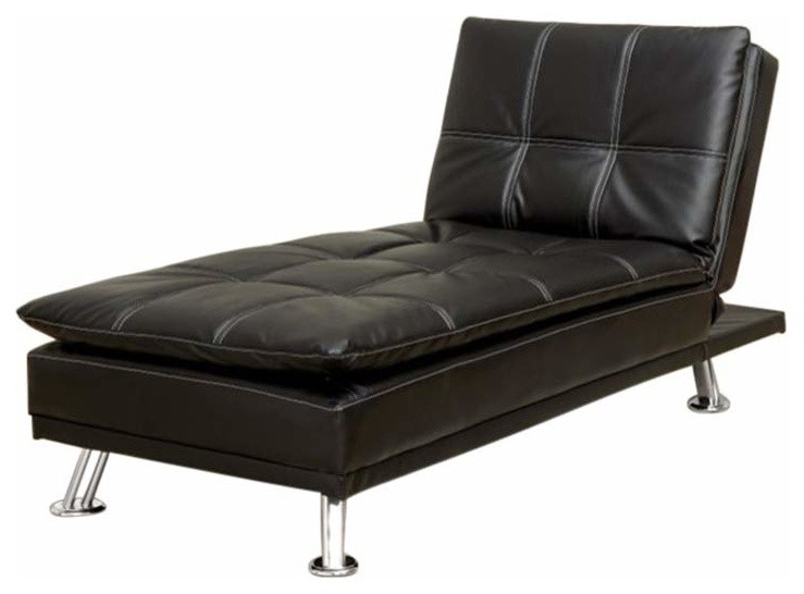 Benzara BM131431 Hauser II Contemporary Comfortable Chaise, Black