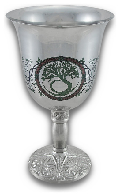 Polished Stainless Steel Tree of Life Chalice
