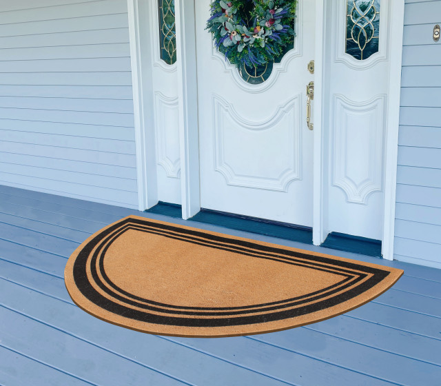 A1HC Natural Coir Flock Door Mat for Front Door, 30X60, Durable Doormat
