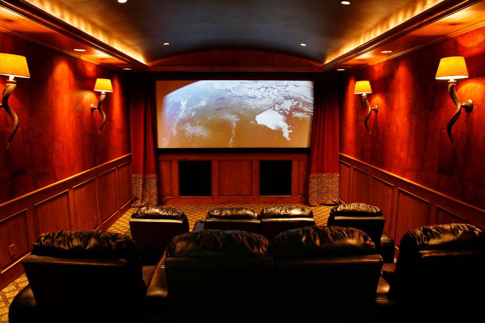 Photo of a country home theatre in Boise.