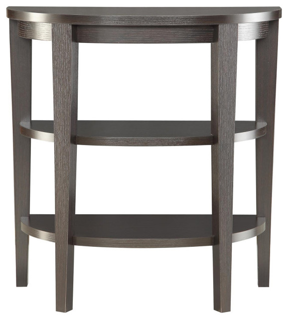 Newport HalfCircle Console Table With Shelves Transitional Console