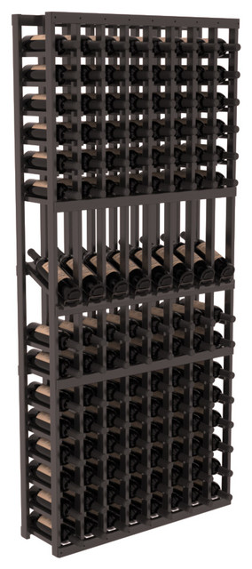 8 Column Display Row Wine Cellar Kit, Redwood, Black/Satin Fi