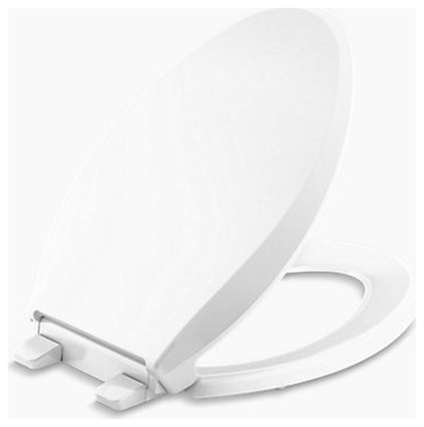 Kohler K-7316-0 Cachet Toilettensitz – Rund, Weiß, Mit Quick-Release Scharnieren & Grip-Tight Stoßfängern