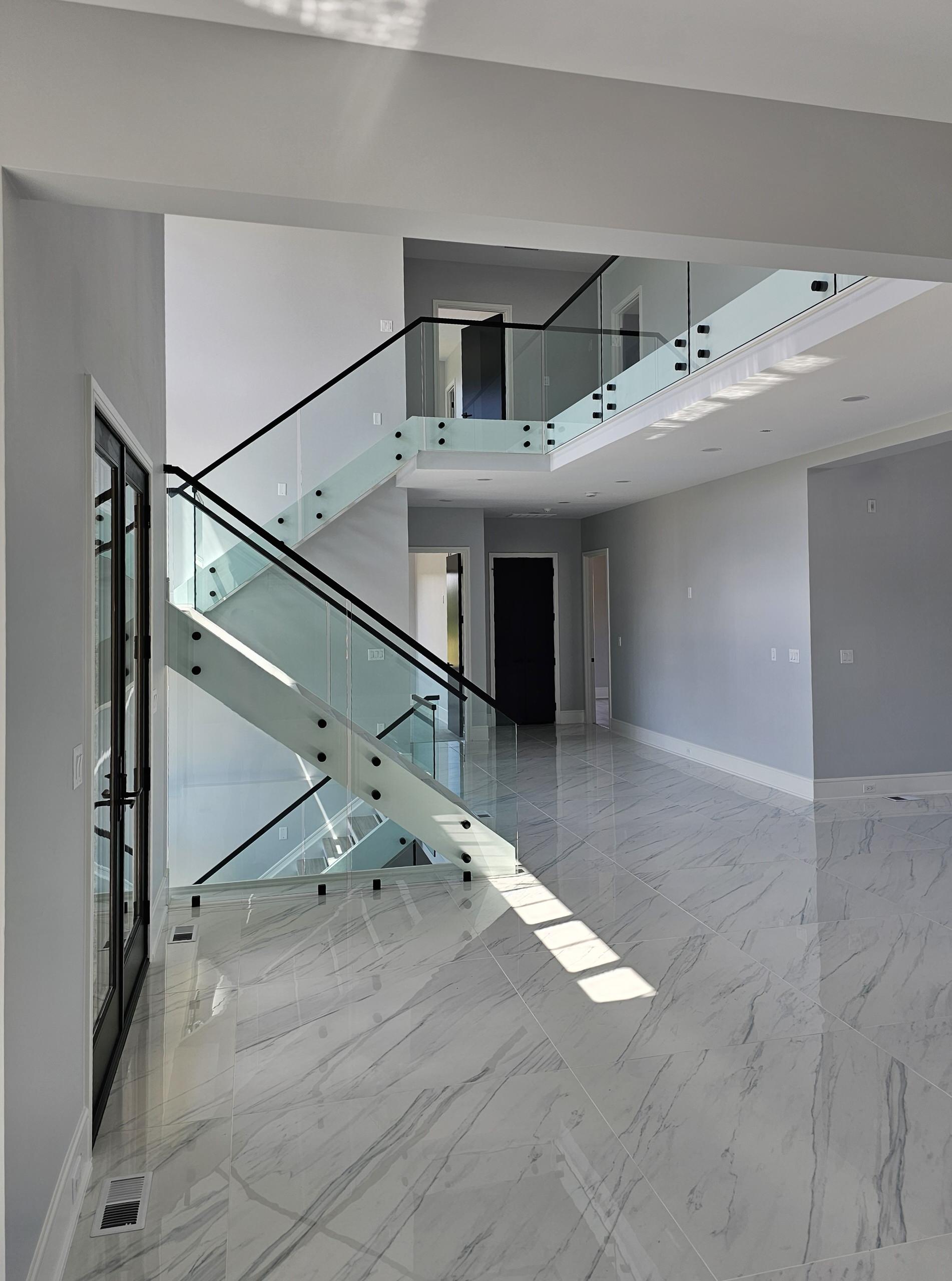 125_Modern Open Rise Stair with Glass Balustrade, Aldie, VA 20105