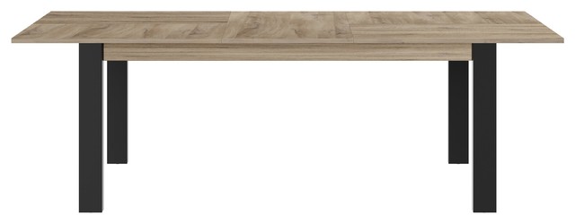 Clay Rectangular Extendable Dining Table, Light Oak