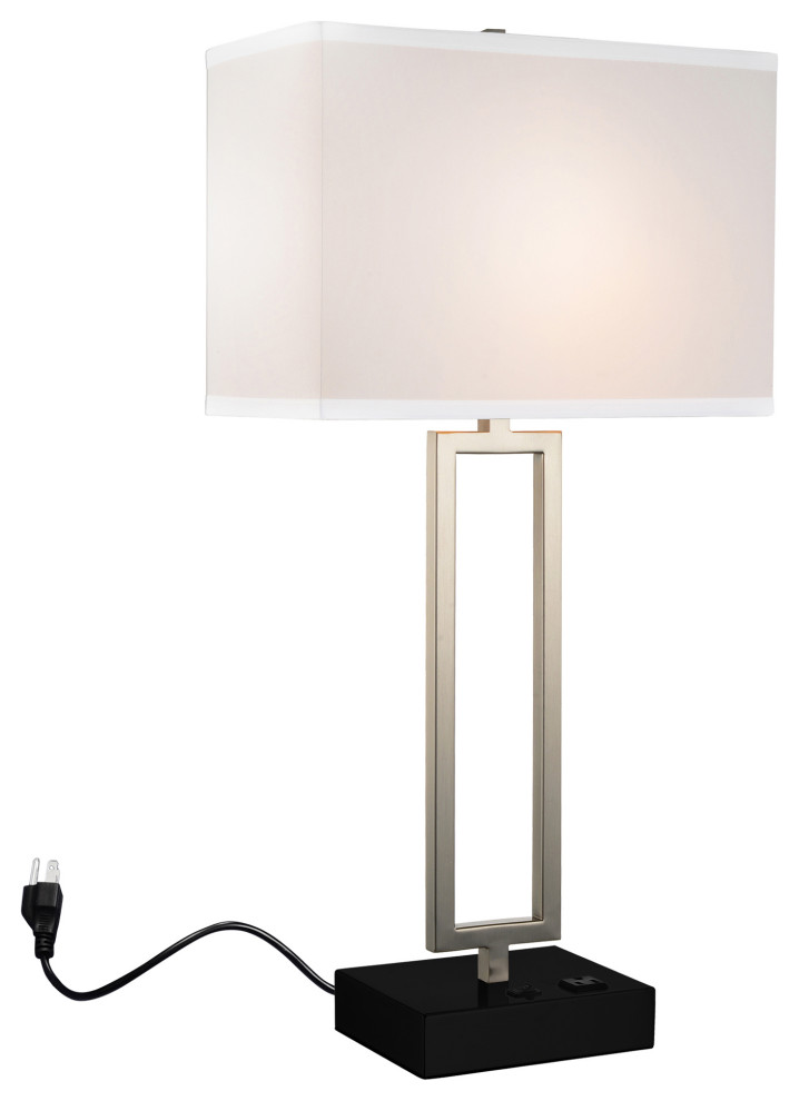 Torren 1 Light Table Lamp With Satin Nickel Finish