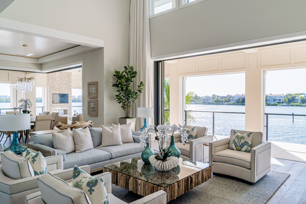 New Modern Living Room Beach Style Living Room Miami by AV