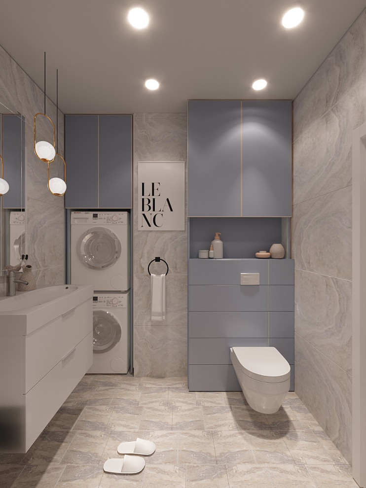 Ванная комната в голубых тонах