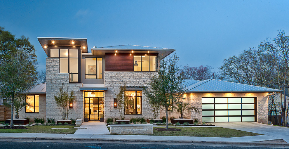This is an example of a contemporary one-storey exterior in Austin.