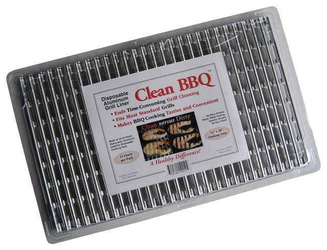 Clean BBQ Disposable Aluminum Grill Liner - Set of 12