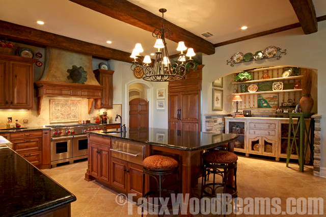 Beautiful Timber Ceiling Beams In A Kitchen Traditional