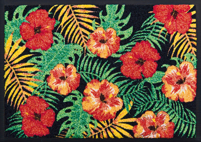 Hibiscus Easy-Clean Door Mat