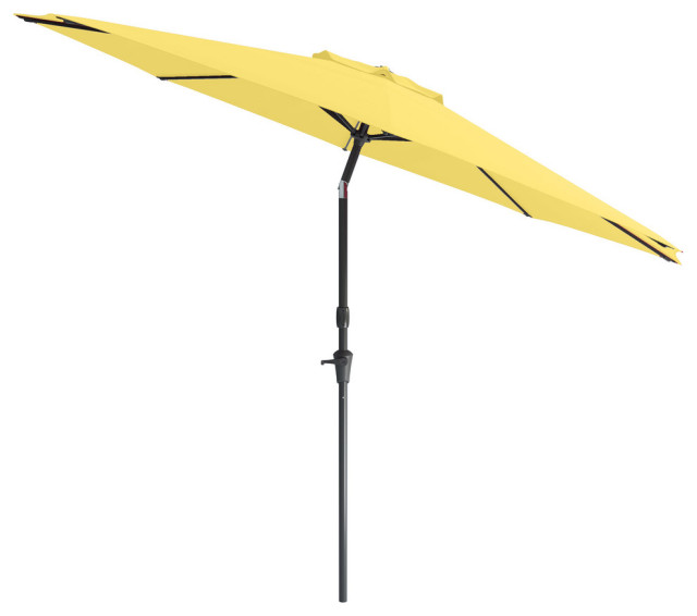 CorLiving 10 Foot Wind Resistant Patio Umbrella with Crank and Tilt, Yellow