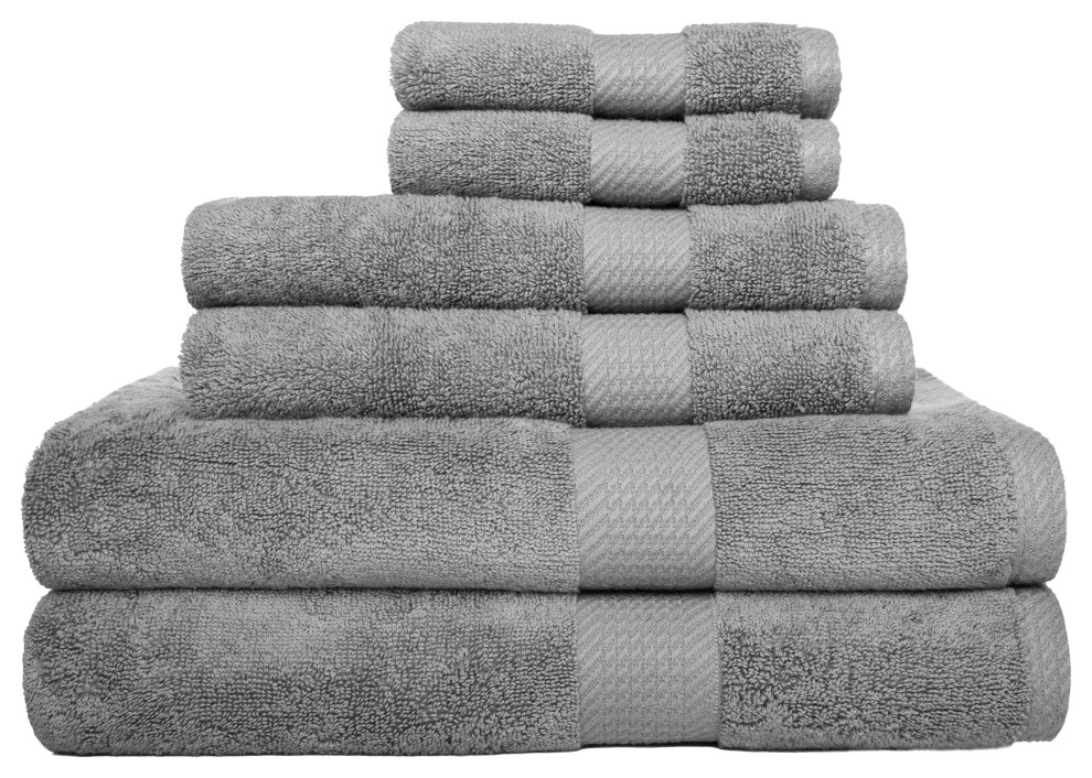 Central Park Studios Cheswick 6 Piece Bath Towel Set, Grey