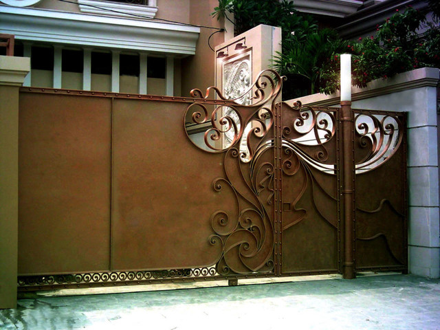 Wrought Iron Sliding Gate Eclectic Entry Miami By