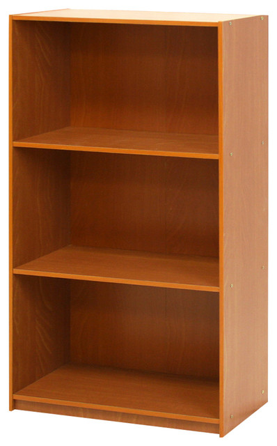 Furinno Basic 3-Tier Bookcase, Light Cherry
