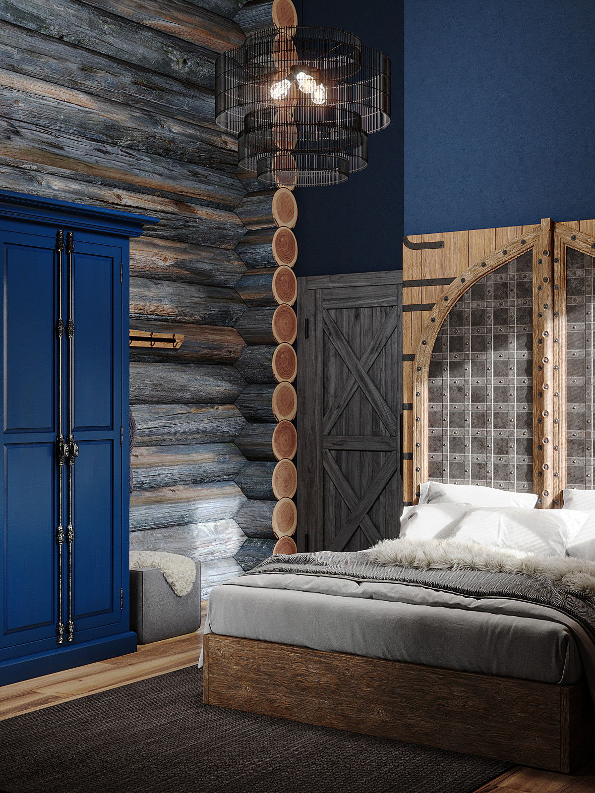 Дом из кело для рыбалки. Спальня