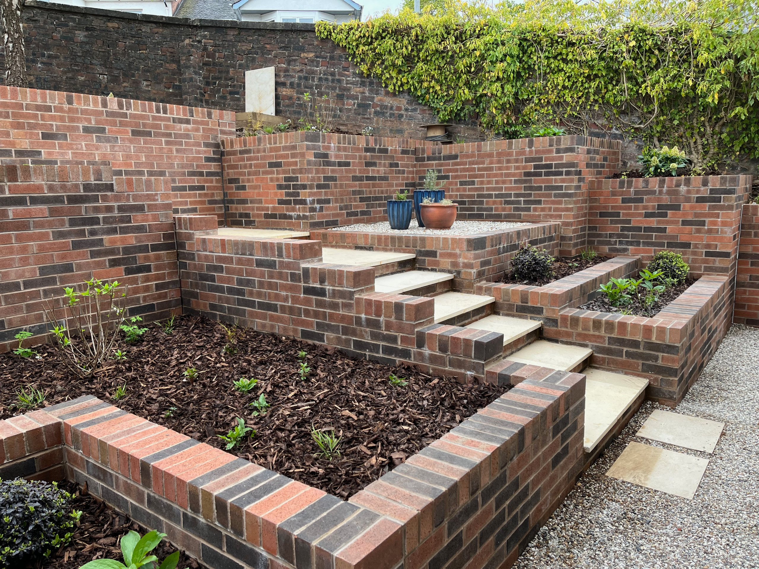 Brickwork on a sloped garden