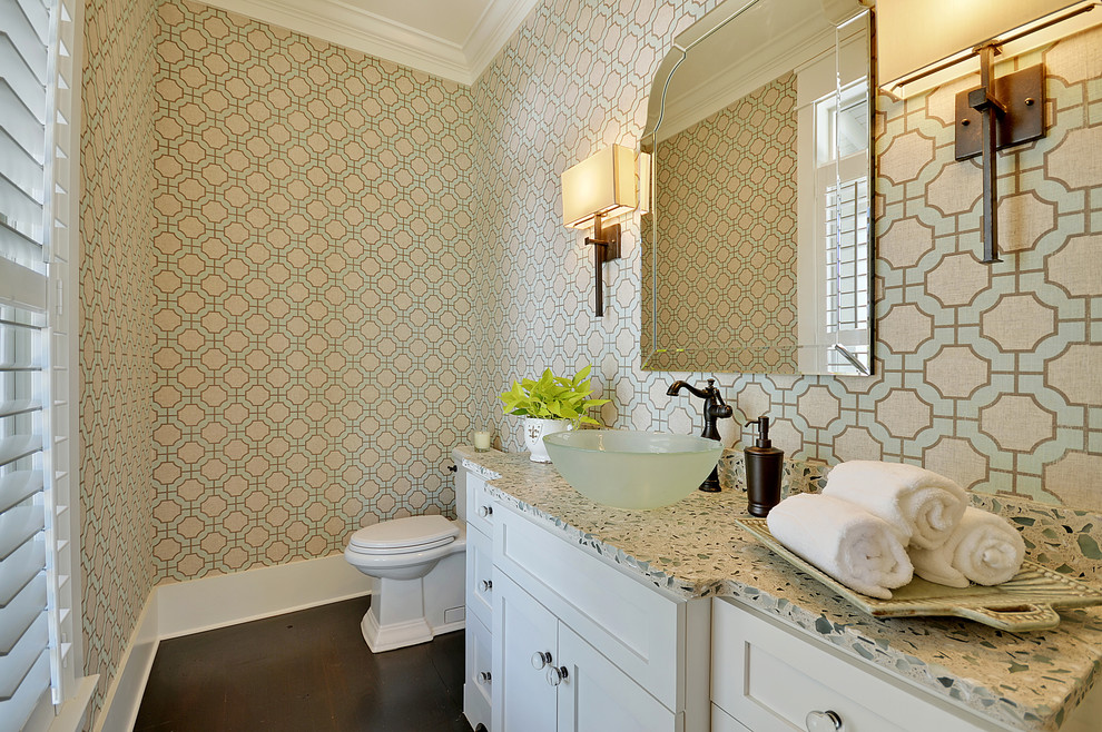 Design ideas for a transitional powder room in Charleston.