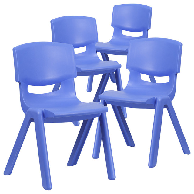 Flash Furniture 4 Pack Blue Stackable School Chair 4YUYCX4005BLUE