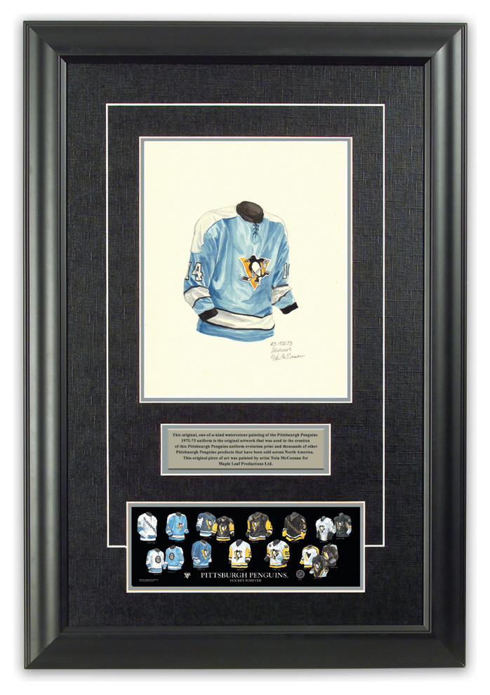 Original Art of the NHL 1972-73 Pittsburgh Penguins jersey