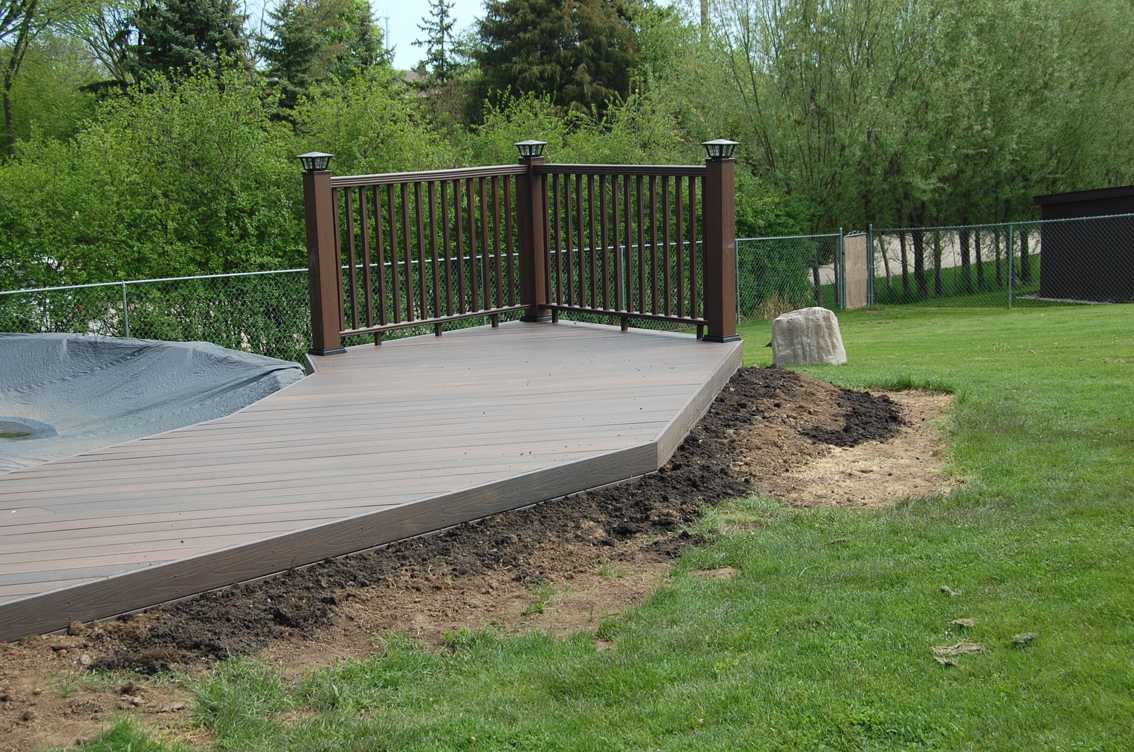 Composite deck around pool