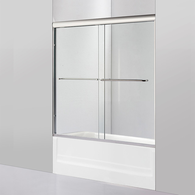 Woodbridge 56 60 W X62 H Frameless Sliding Bathtub Shower Door Woodbridge 56 60 W X62 H Frameless Sliding Bathtub Shower Door Chrome