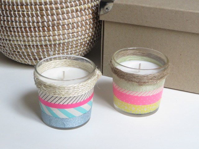 DIY : Personnalisez de petites bougies parfumées avec du masking tape