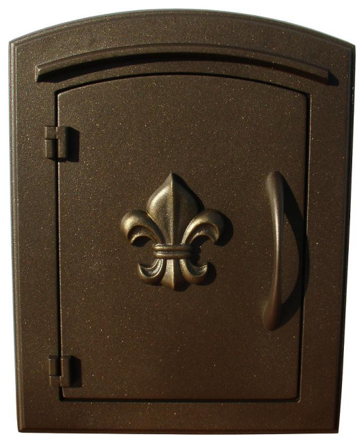 NonLocking Column Mount Mailbox With "Decorative Fleur De Lis Logo