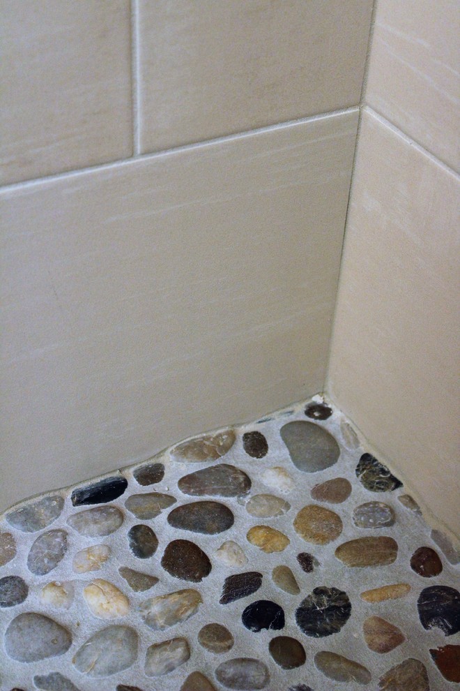 Example of a transitional home design design in Chicago