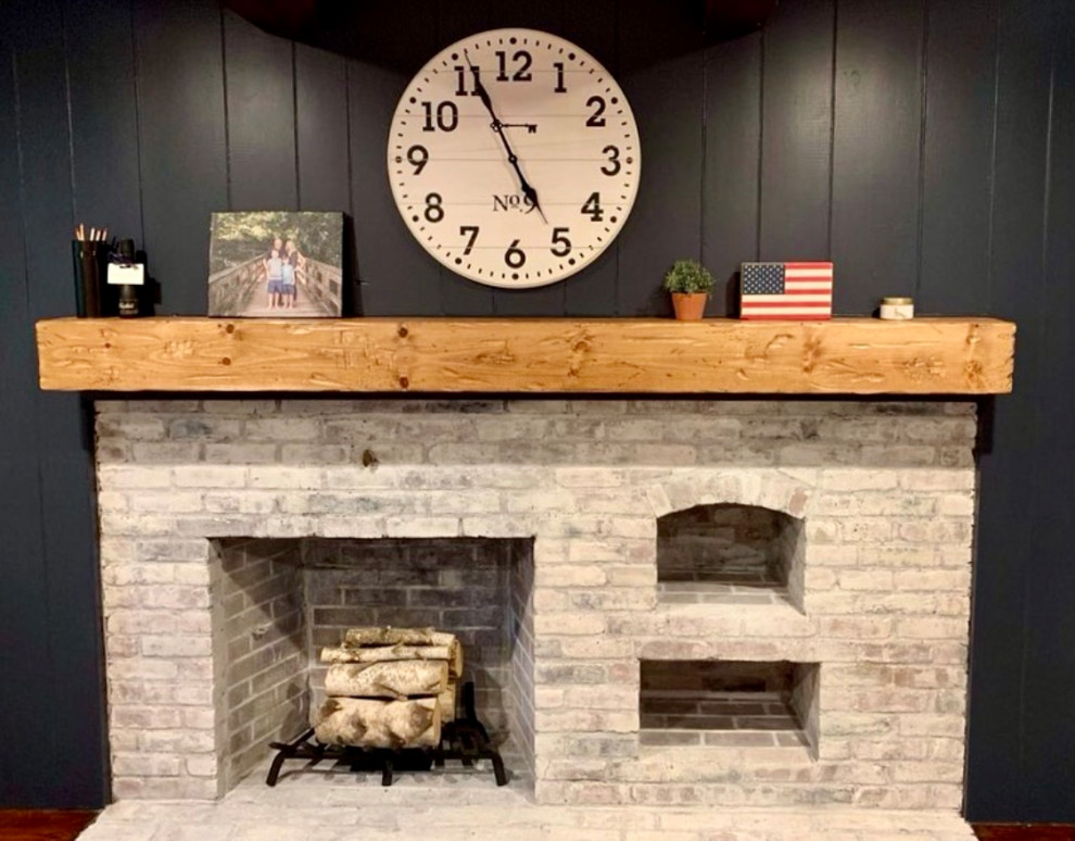 custom mantels, floating shelves and faux beams