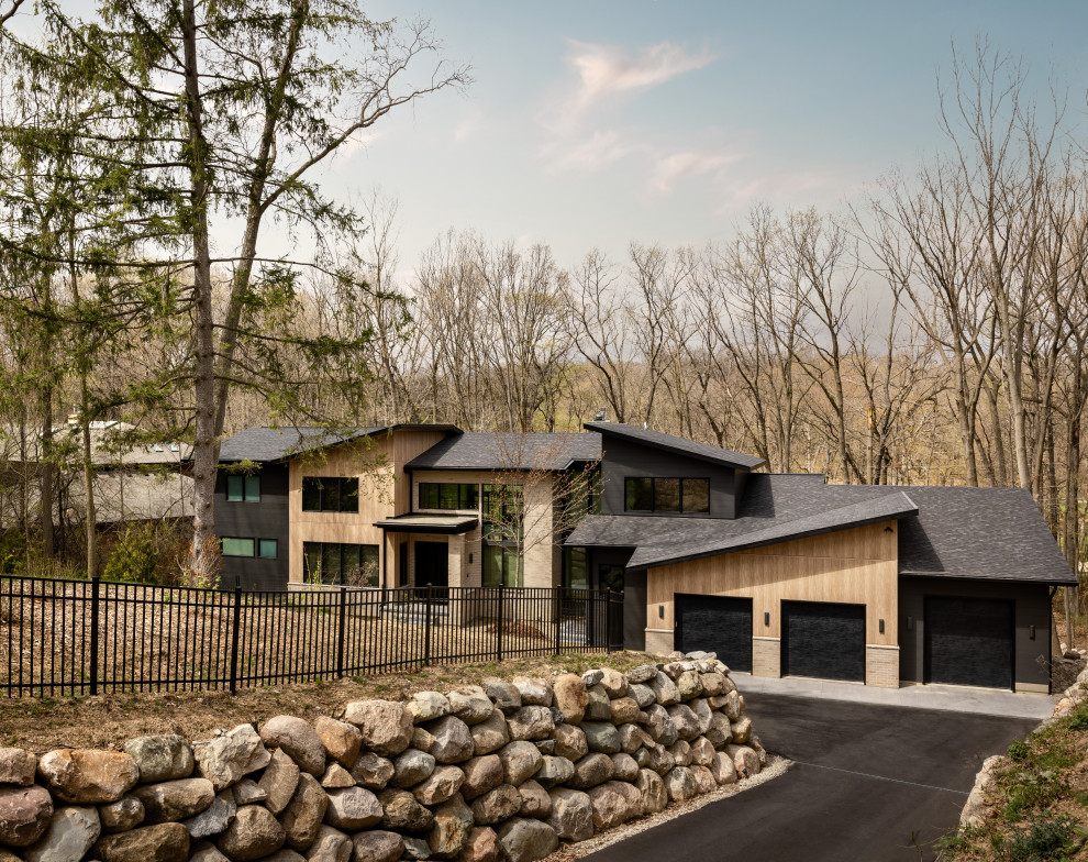 Modern Transitional Custom Home in Ann Arbor - Transitional - Exterior ...
