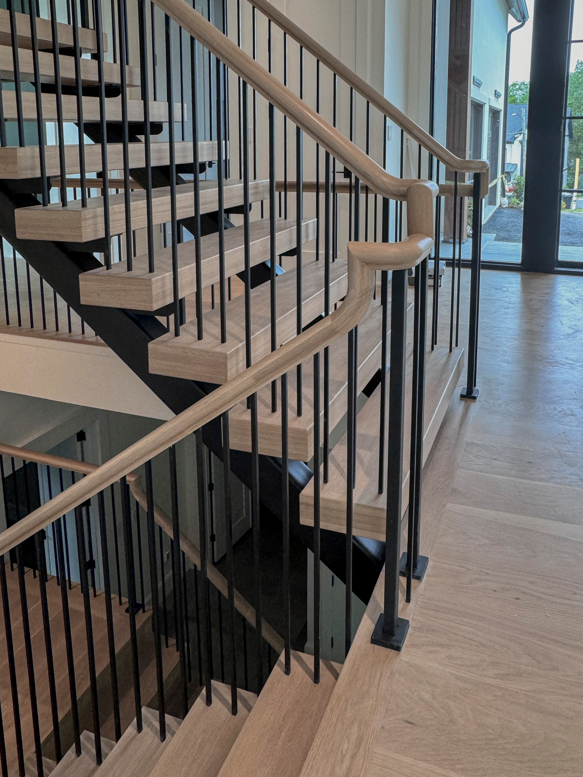 122_Modern Steel & Wood Floating Staircase, Arlington VA 22207