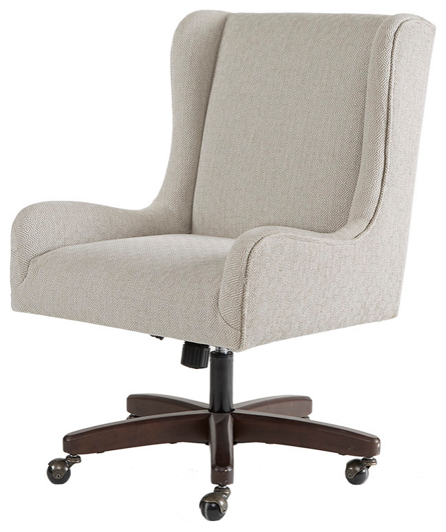 Madison Park Gable Ivory Wing Back Rolling Office Task Swivel Chair