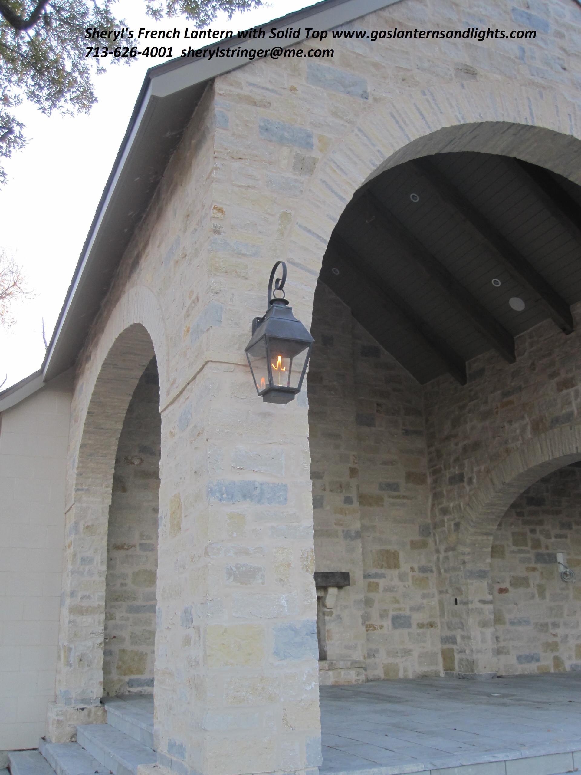 Sheryl's French Gas Lantern with Solid Top