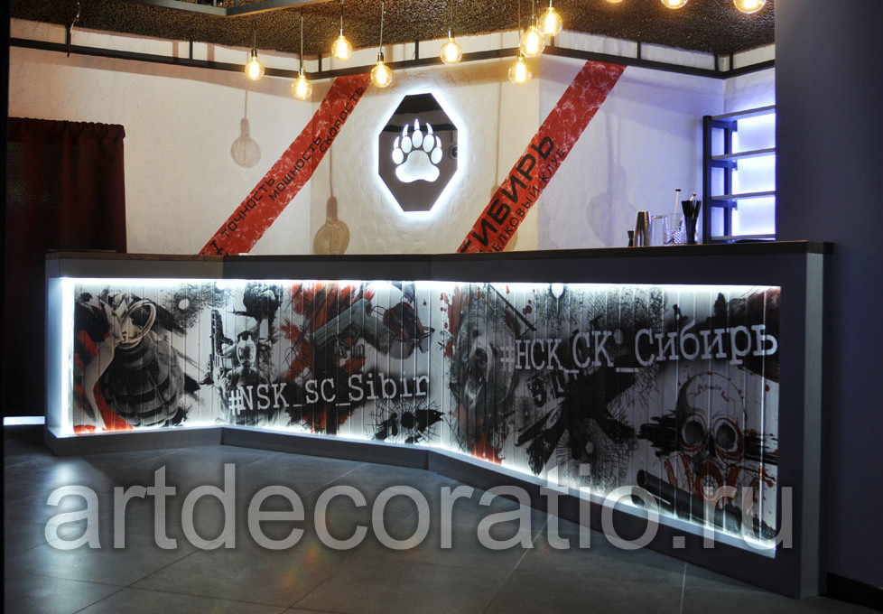 Изготовление барной стойки (печать на дереве)