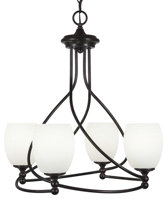 Capri 4 Light Chandelier Beach Style Chandeliers By Toltec Capri 4 Light Chandelier In Dark Granite 5 White Linen Glass