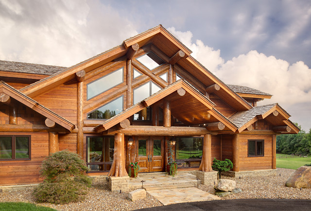 Modern Day Log Cabin The Bowling Green Residence Front Porch