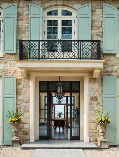 French Country House french-country-entrance
