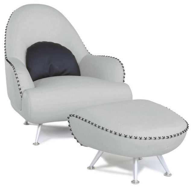 Modern Vitali Light Grey Microfiber Leather Chair
