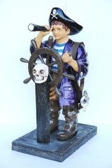Pirate Boy with Ships Wheel, 4FT