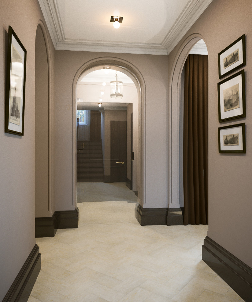 Дизайн холла в коттедже в Американском стиле