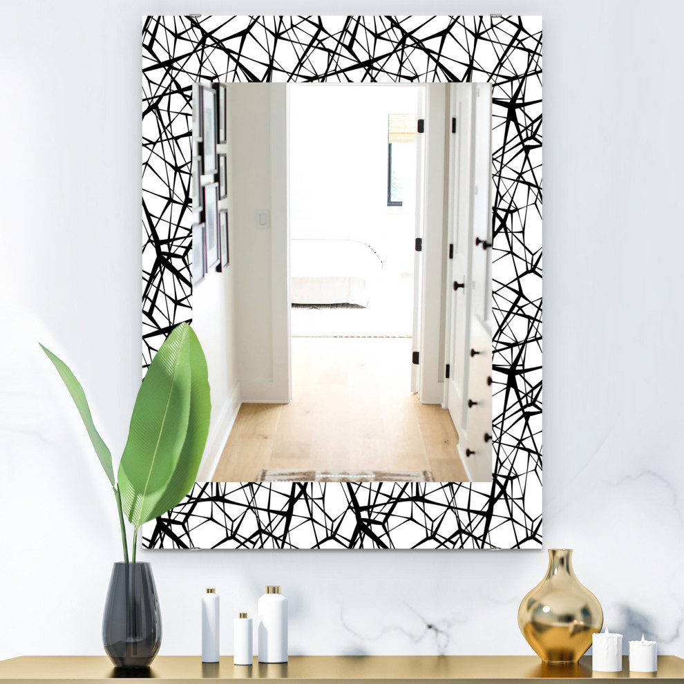 Designart Web Pattern Modern Frameless Wall Mirror, 28x40 ...