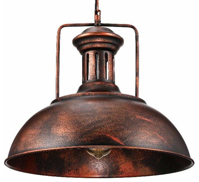 Rustic Dome Pendant Light Single Vintage Copper Rustic Dome Pendant Light
