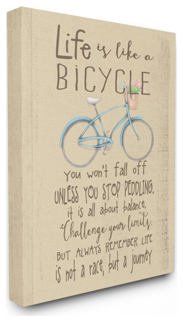 Stupell Industries Life is Like a Bicycle Icon Inspirational Typography ...